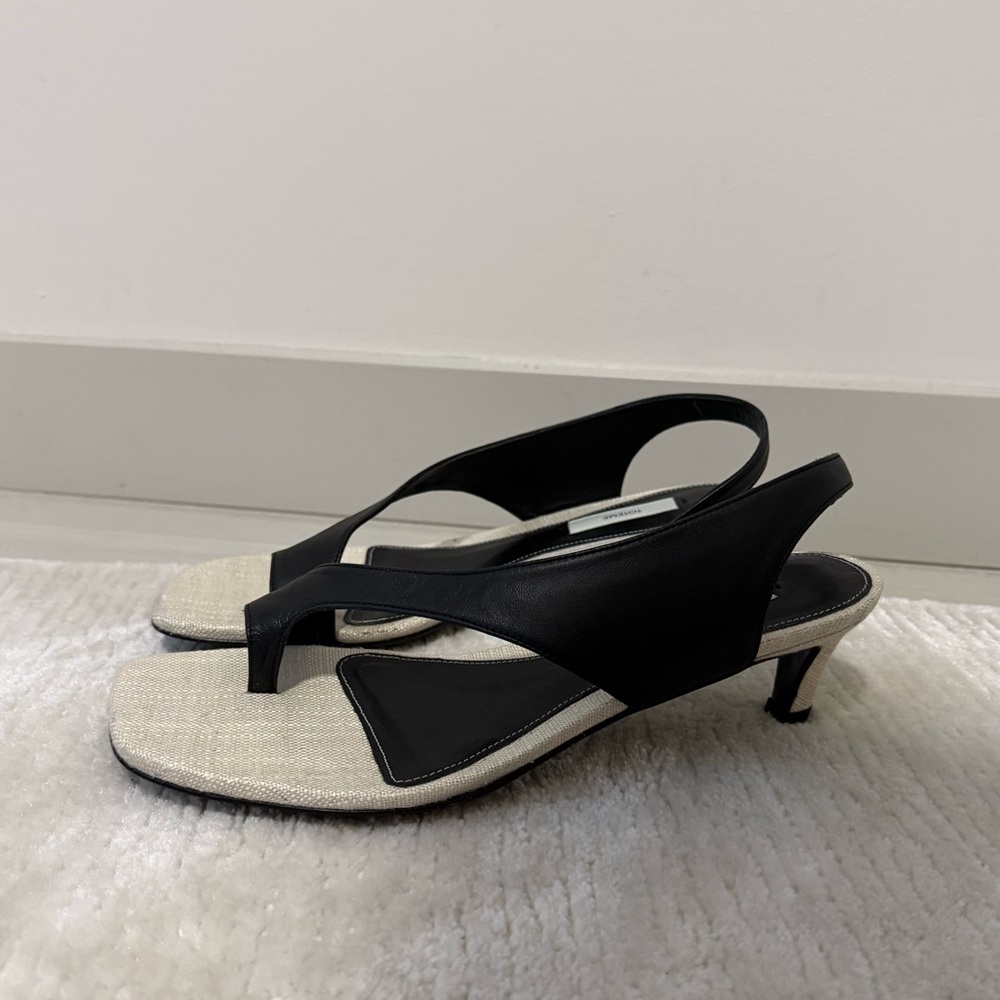 Toteme Sculptural Slingback Sandals, 40, Canvas Black - Picture 17 of 17